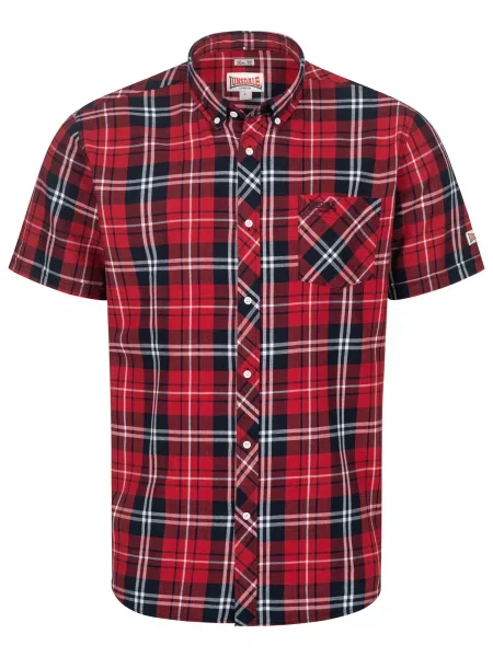 LONSDALE Srajca BRIXWORTH rdeča / črna bela