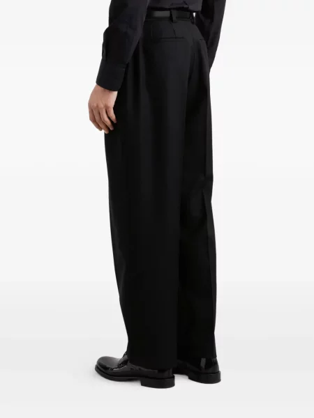 Pantaloni Dolce & Gabbana de lână plisate negru