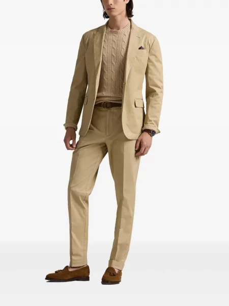 Slip de baie Polo Ralph Lauren cu broderie din piele de căprioară în carouri albastru