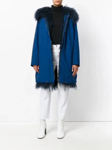 Kožešinový lem srst parka Gianfranco Ferré Pre-owned modrá