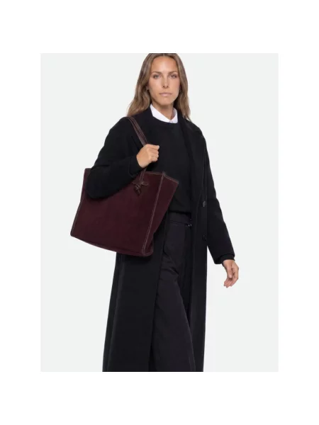 Shopperka Gianni Chiarini zamszowa czerwona