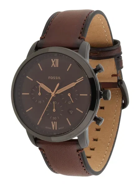 FOSSIL Analógové hodinky NEUTRA čokoládová / čierna hnedá
