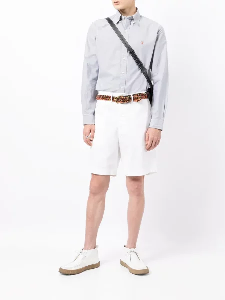 Haftowane długie jeansy Polo Ralph Lauren ze stretchu szare