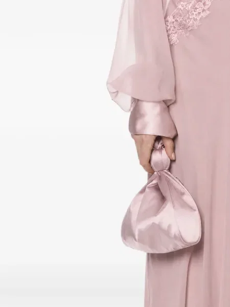 Geantă plic Alberta Ferretti din satin roz