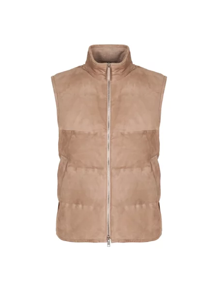 Kamizelka puchowa Ermenegildo Zegna zamszowa beżowa