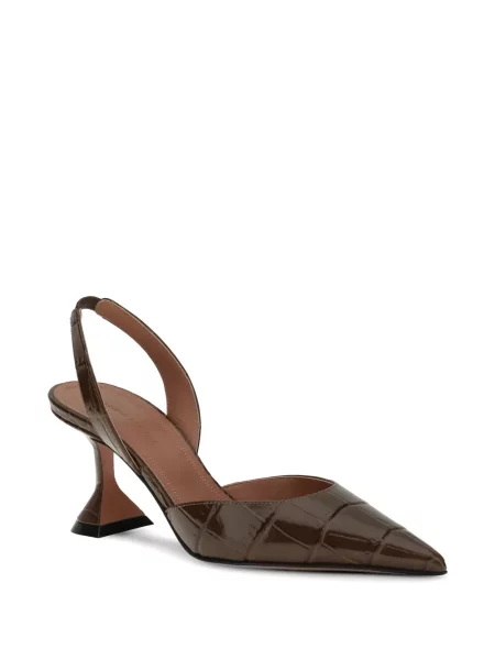 Pantofi cu toc Amina Muaddi slingback maro