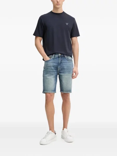Pantaloni scurți din denim Guess albastru