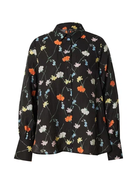 VERO MODA Bluză VMFLORA OLGA albastru deschis / portocaliu / negru alb