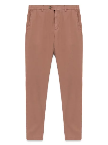 Pantaloni chino Canali din țesătură twill roz