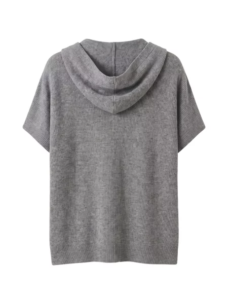 Πλεκτό μικρός hoodie Peserico γκρι