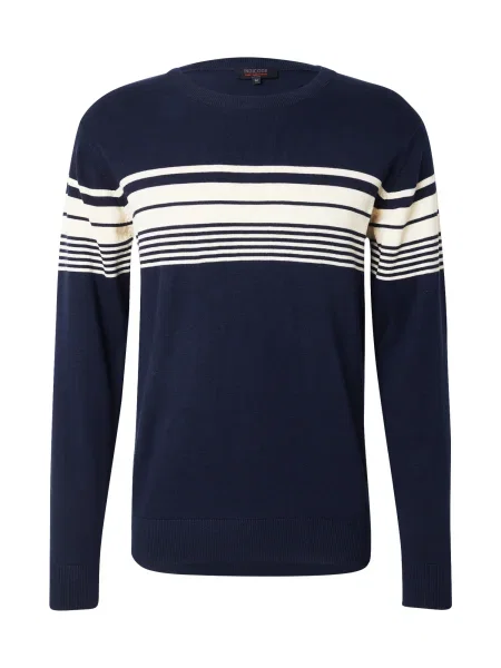 INDICODE JEANS Pulover INPorcenak ecru/prljavo / mornarsko plava bijela