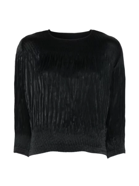 Top Issey Miyake plisat negru