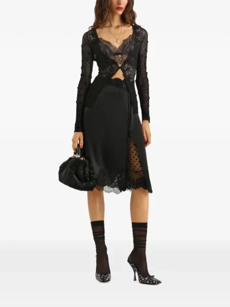 Fustă Dolce & Gabbana din satin negru