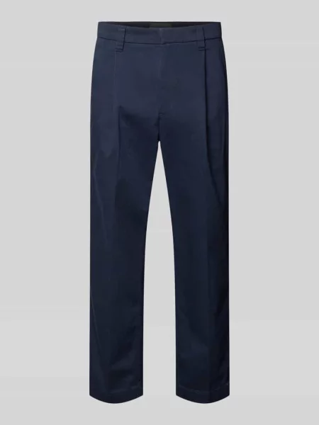 Spodnie chino z mieszanki bawełny krój regular fit model TAAMIR PLEATED' Armedangels granatowe