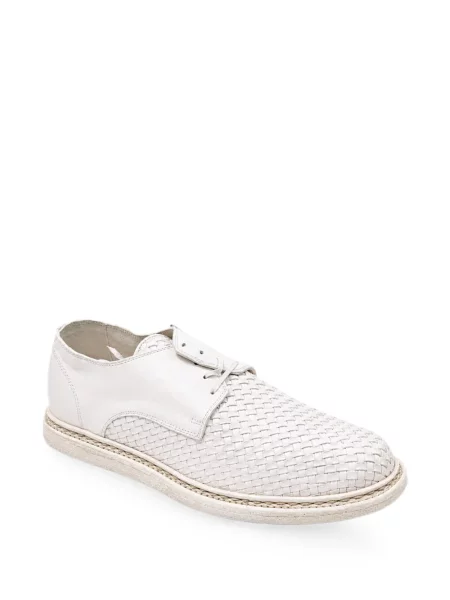 Pantofi derby Guidi din piele alb