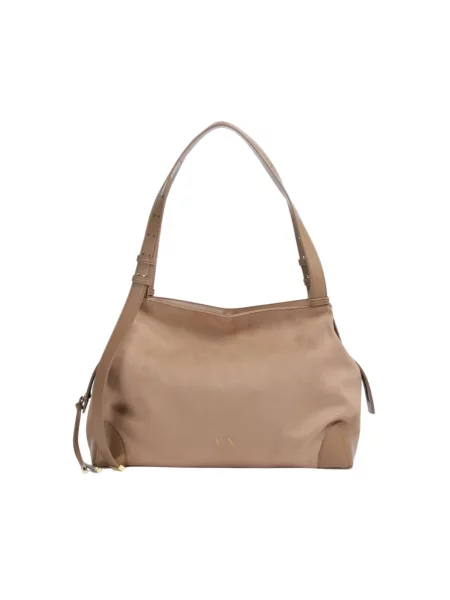 Shopperka Armani Exchange zamszowa brązowa