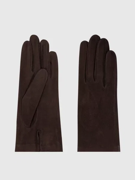 Замшеві рукавички з розрізом Sermoneta Gloves коричневі