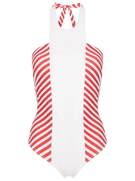 Costum de baie Amir Slama cu gât halter alb
