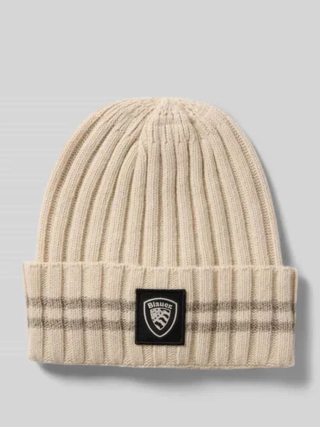 Czapka beanie z mieszanki i kaszmiru Blauer beżowa