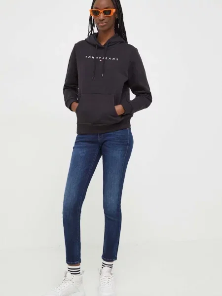 Mikina s kapucňou Tommy Hilfiger s kapucňou čierna