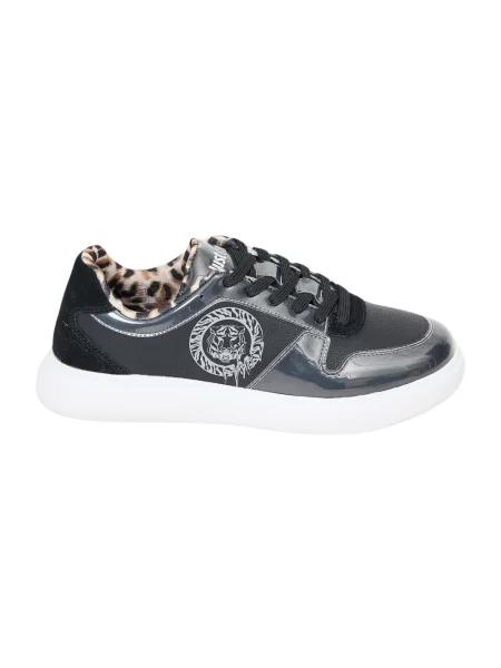 Sneakersy Just Cavalli zamszowe z logo czarne