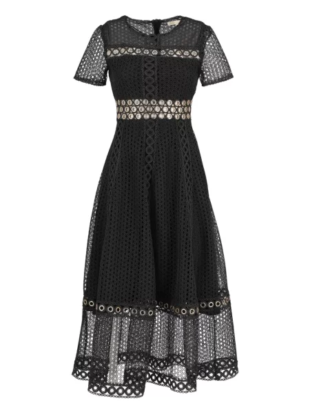 Rochie midi Maje din dantelă până la genunchi de costum negru
