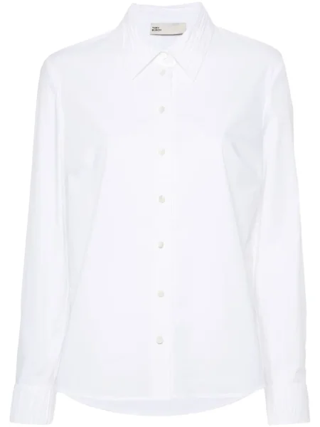 Cămașă Tory Burch din poplin alb