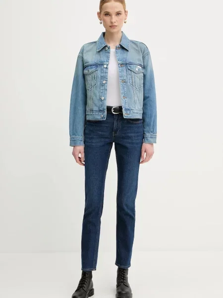 Calvin Klein Jeans kurtka jeansowa przejściowa niebieski