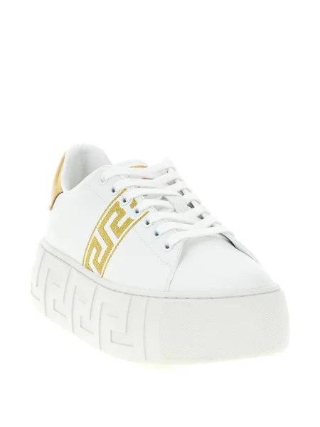 Sneakerși Versace La Greca cu platformă alb