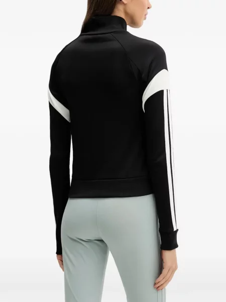 Hanorac cu glugă Adidas cu dungi cu broderie cu cordon negru