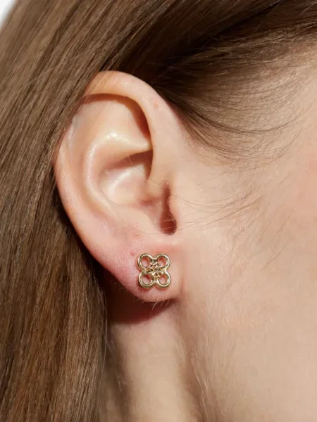 Cercei Tory Burch cu autograf auriu