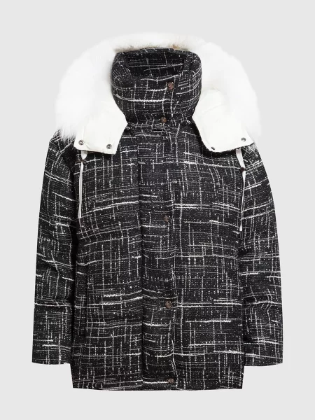 Пуховик Rindi с пайетками черный