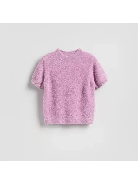 Reserved Svetr s příměsí metalické příze růžová