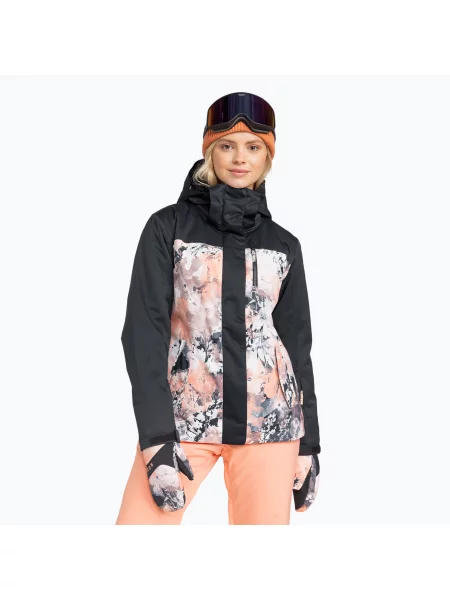 Дамско яке за сноуборд ROXY Roxy Jetty Block peach pink dreamy picture черно