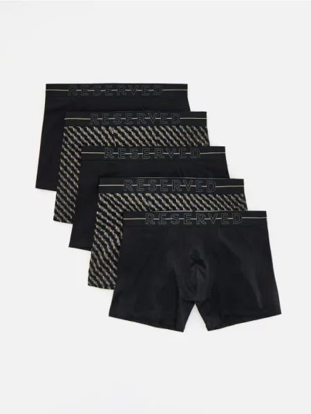 Reserved Set de 5 perechi de boxeri long negru
