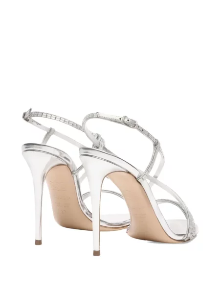 Sandale Casadei slingback de cristal gri