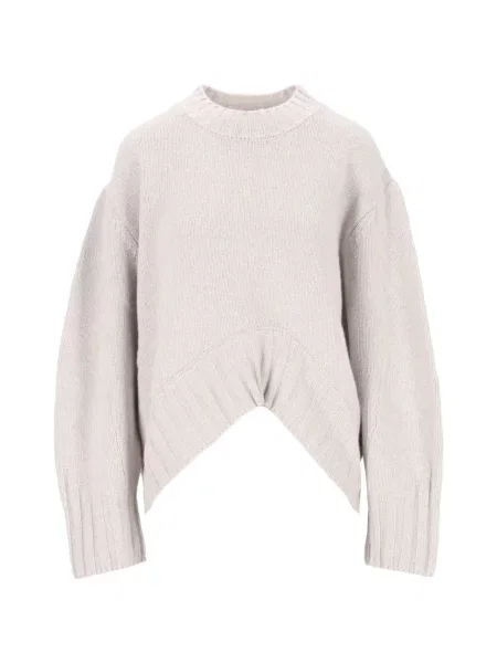 Pulover The Attico cu broderie asimetric gri