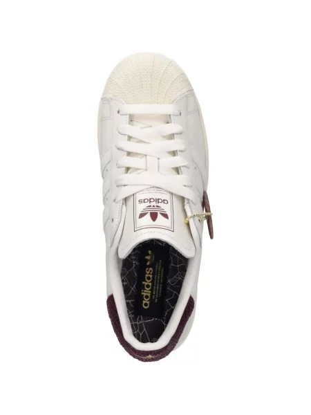 Decupat geacă Adidas cu glugă cu model piele de șarpe alb
