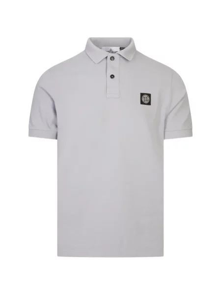 Tricou polo Stone Island cu strasuri gri