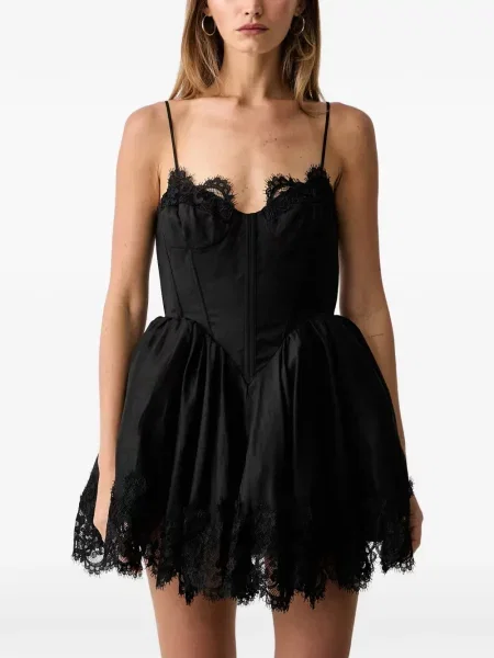 Rochie Bardot din dantelă negru