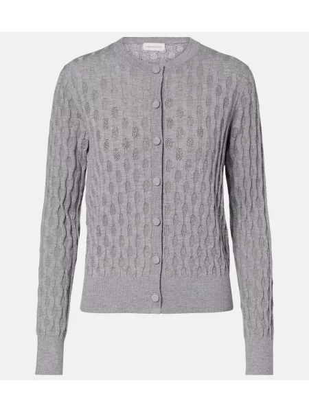Cardigan Dries Van Noten de lână gri