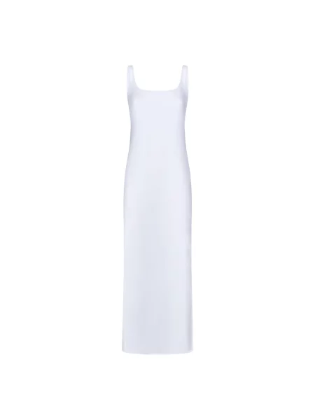 Sukienka Fisico elegancka z rozcieciem biała