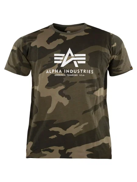 Alpha Industries tricou Basic bărbați cu model verde