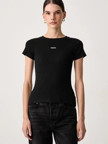 Guess Jeans t-shirt γυναικείο με ελαστάν μαύρο