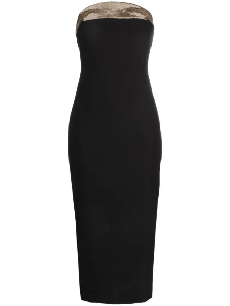 Rochie midi Genny cu paiete până la genunchi de costum negru