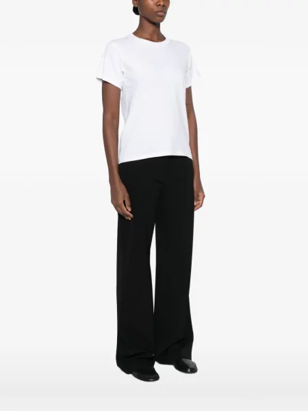 Scurt tricou The Row cu decolteu rotund alb