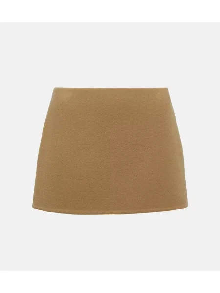 Welurowa spódnica Prada z niską talią brązowa