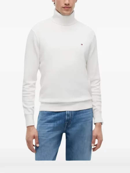 Pulover Tommy Hilfiger cu broderie alb
