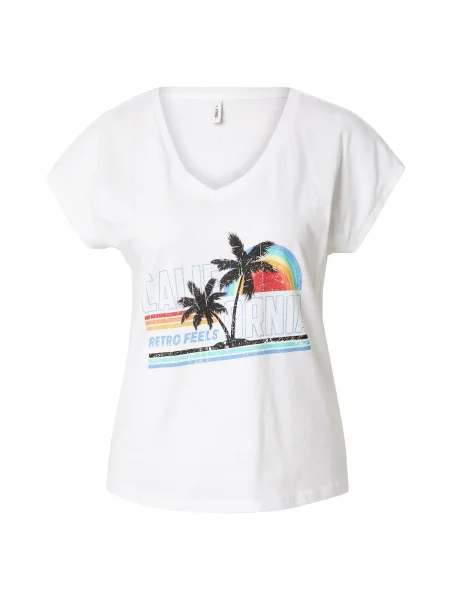 ONLY Tricou ONLLUCY albastru / portocaliu / negru alb