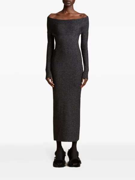 Sukienka maxi Khaite niebieska